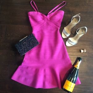 New with tags Herve Leger pink party dress XS